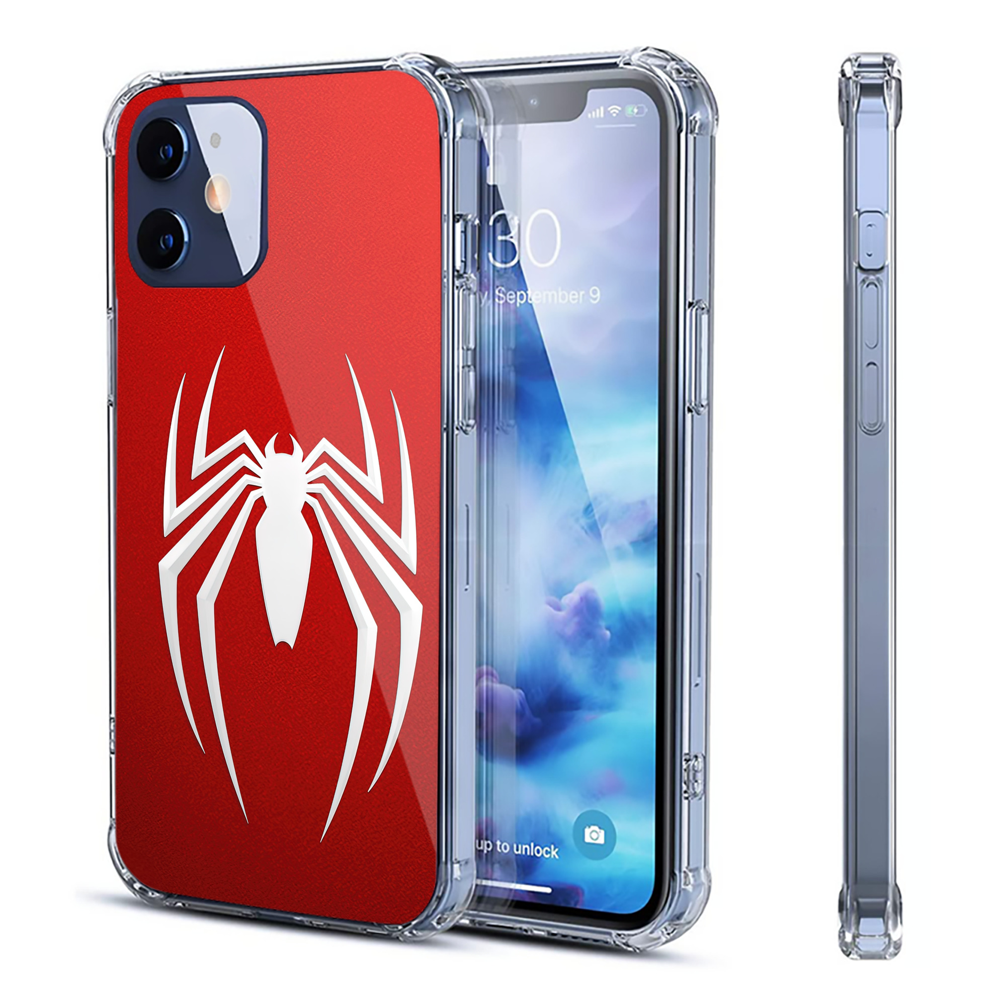 （画像用） Spider Man スパイダーマン 【iPhone 12シリーズ対応】透明スマホケース（クリアソフトケース）